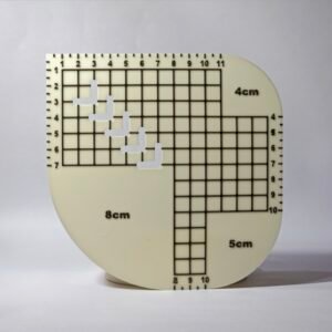 Regla multicurvas de 3 radios de 4, 5 y 8 centímetros